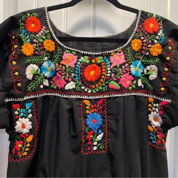 Handmade. Beautiful stitched black dress. S/M. Excellent condition. Thin. - Picture 3 of 8